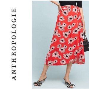 Conversations By Anthropologie Floral Wrap Midi Skirt